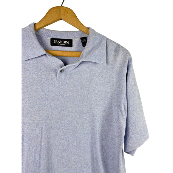 Brandini Knit Polo Shirt Medium Mens Light Blue Yachting Academia Sailing Style - Picture 2 of 5